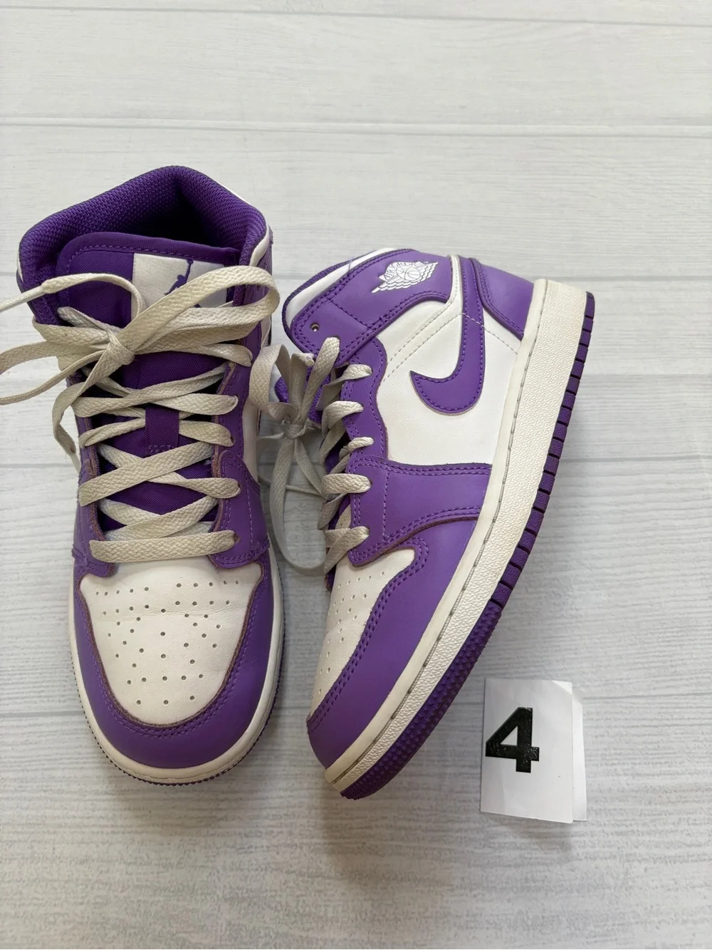 Nike Kids Purple and White High-Top Sneakers